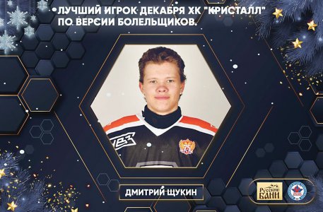 Дмитрий Щукин - лучший игрок декабря! 